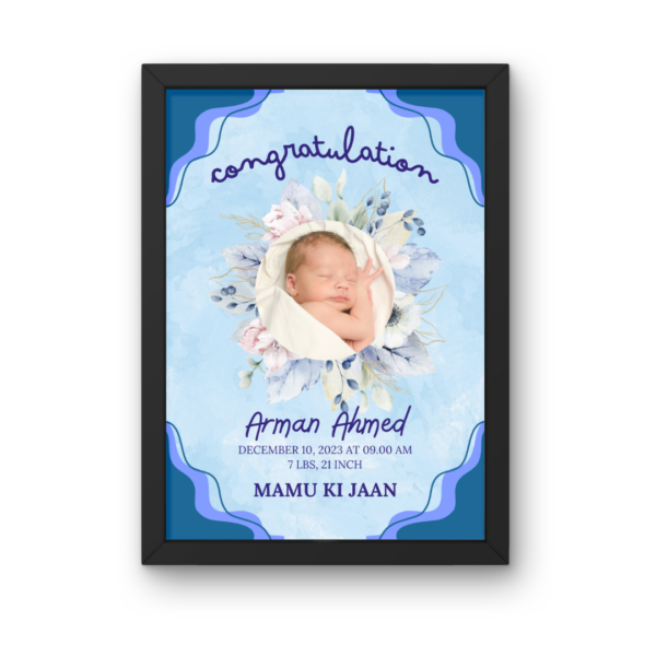 Customized It’s a Boy Photo Frame, Baby Birthday Frame - Image 2