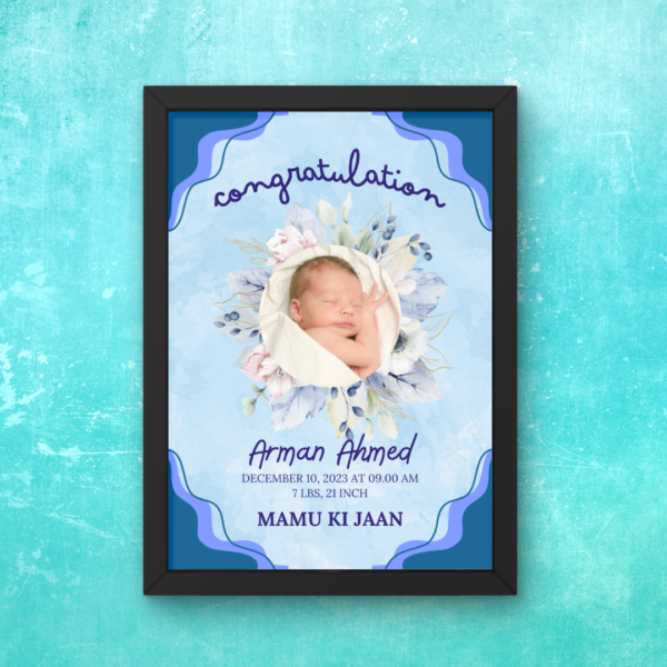 Customized It’s a Boy Photo Frame, Baby Birthday Frame - Image 5