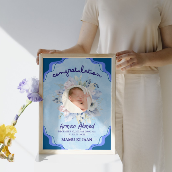 Customized It’s a Boy Photo Frame, Baby Birthday Frame - Image 3